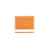 Glass Dinnerware 8.5" x 5.75" Rectangular Orange Glass Plate (Set of 2)